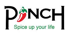 The logo reads Pinch with a red chili pepper forming the letter I and the phrase Spice up your life written in green below.