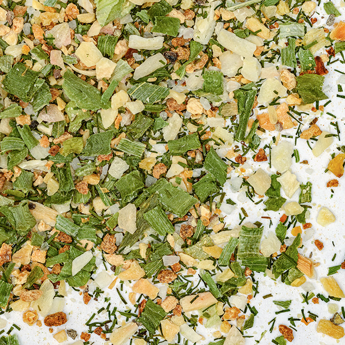 Whole Spice Inc.'s Dill Seasoning is a finely chopped green and yellow spice blend, ideal as a dip base or for adding fresh dill flavor to your favorite dishes.